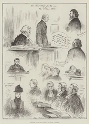 Skizzen in den Gerichten, eine Verleumdungsklage